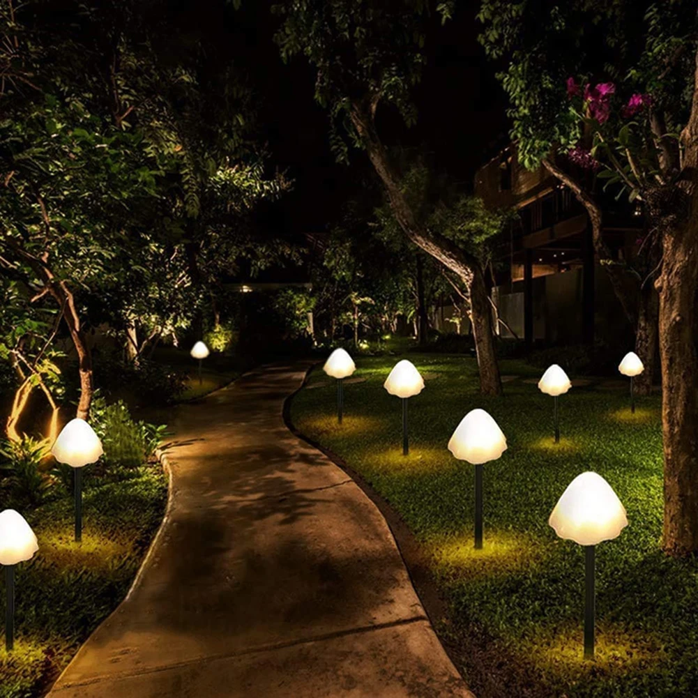 Solar Garden Lights Outdoor, 6M 12 LED Mushroom Solar Fairy String Lights Waterproof Pathway Solar Mushroom LED String Lights solar motion lights