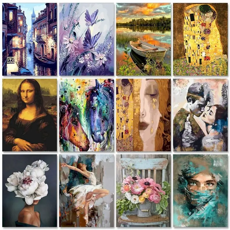 

SDOYUNO 60x75cm Painting by numbers Figure Handpainted Picture Drawing Scenery DIY Coloring by numbers Adults crafts Home decor