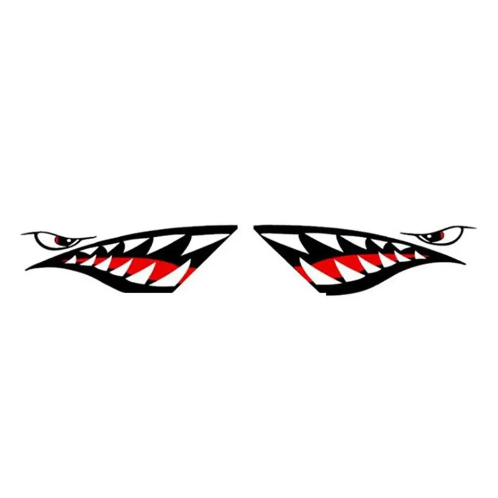 

2/3/5 2 Pieces Shark Teeth Mouth Decals Stickers Anime Graffiti Car Kayaks