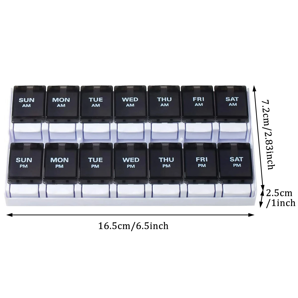 Portable AM/PM Pill Organizer for Tablets, Vitamins, and Supplements