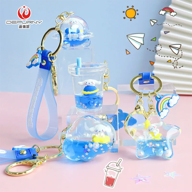 

Sanrio Cinnamoroll Kawaii Anime Cosmic Walk Keyring Decoration Cute Cartoon Acrylic Bag Charm Pendant Lovely Toys for Girls