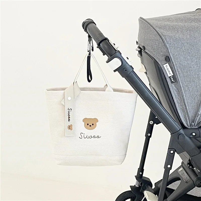 

Canvas Mommy Bag Cute Baby Diaper Nappy Bag for Stroller Cartoon Bear Mom Handbags Maternity Tote Bag Babies Stuff Storage