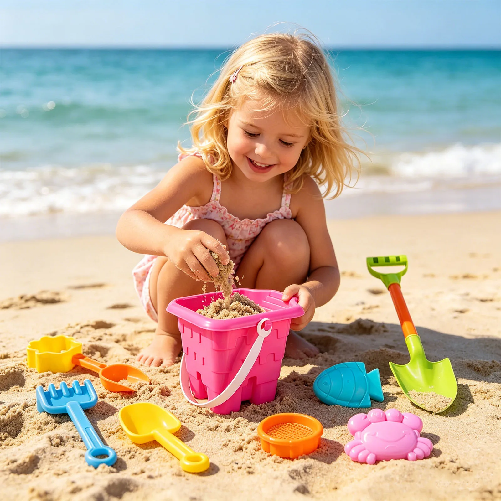 12er Set Strandeimer Mit Schaufeln Für Garten Und Park_voghion.com