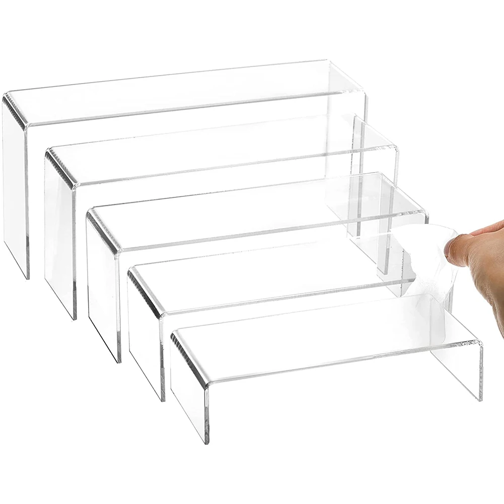 5Pcs/set Acrylic Display Stand 3mm Jewelry Showcase Storage Rack Shelf Holder Cutting, Figurine