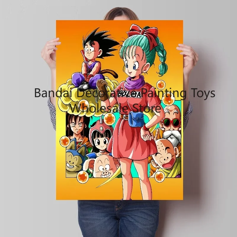 古典的な日本アニメキャンバス絵画超サイヤ人悟空ブルマアートプリント