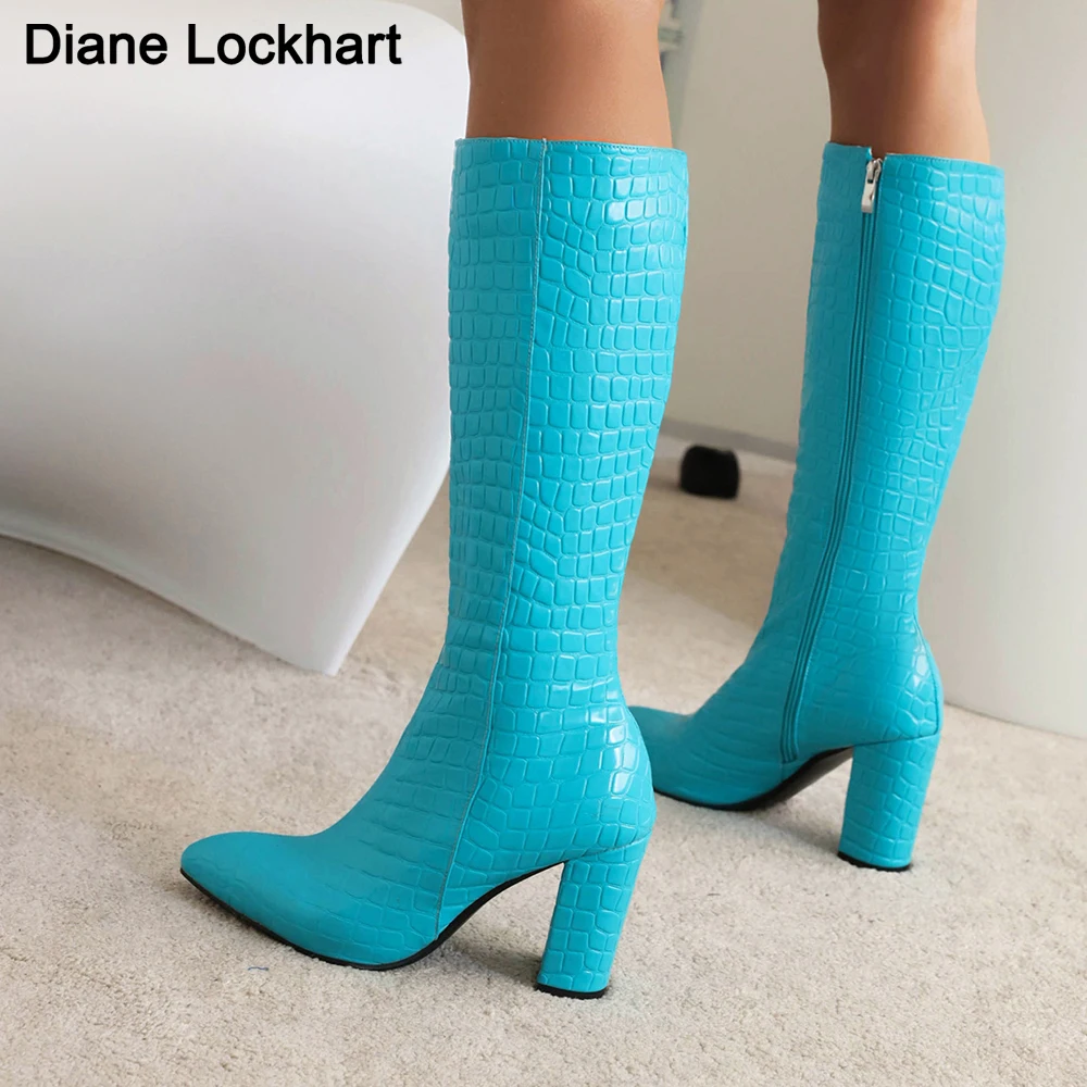 Stylish Autumn Winter White Knee High Boots Big Size 41 Women Comfy