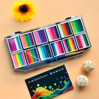 12 Grids colors Face painting Body paint Makeup rainbow Water-based Colorful Painting Set Christmas Palette for Adults and Kids 1