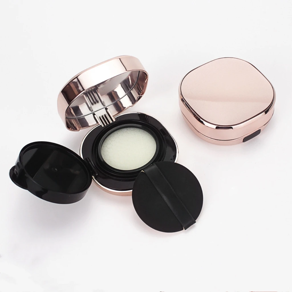 

Empty 15g High quality Square Rose gold Liquid Foundation Concealer Isolation BB air Cushion Box with sponge puff 12pcs