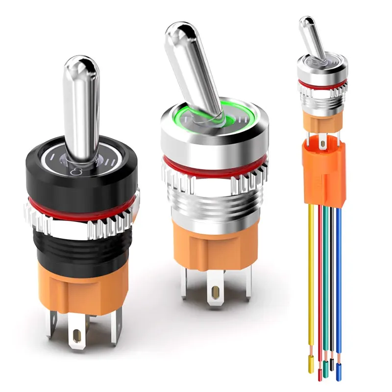 20A 16MM 금속 토글 스위치 방수 고전류 2단 3단 대형 핸들 1NO/1NC L..