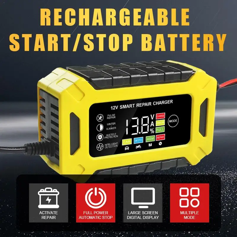 

Car Battery Charger 12V 6A Automatic Smart Charger Vehicle Battery Charger Car Battery Repair and Desulfator for Cars Trucks