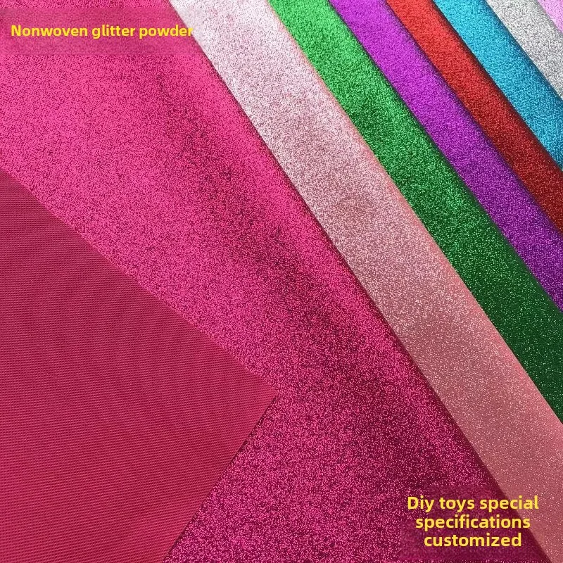 Artificial Leather Fabric Crafts Accessories Laser Cut Text Christmas Materials Glitter PU Leather Textile Cloth for Clothing