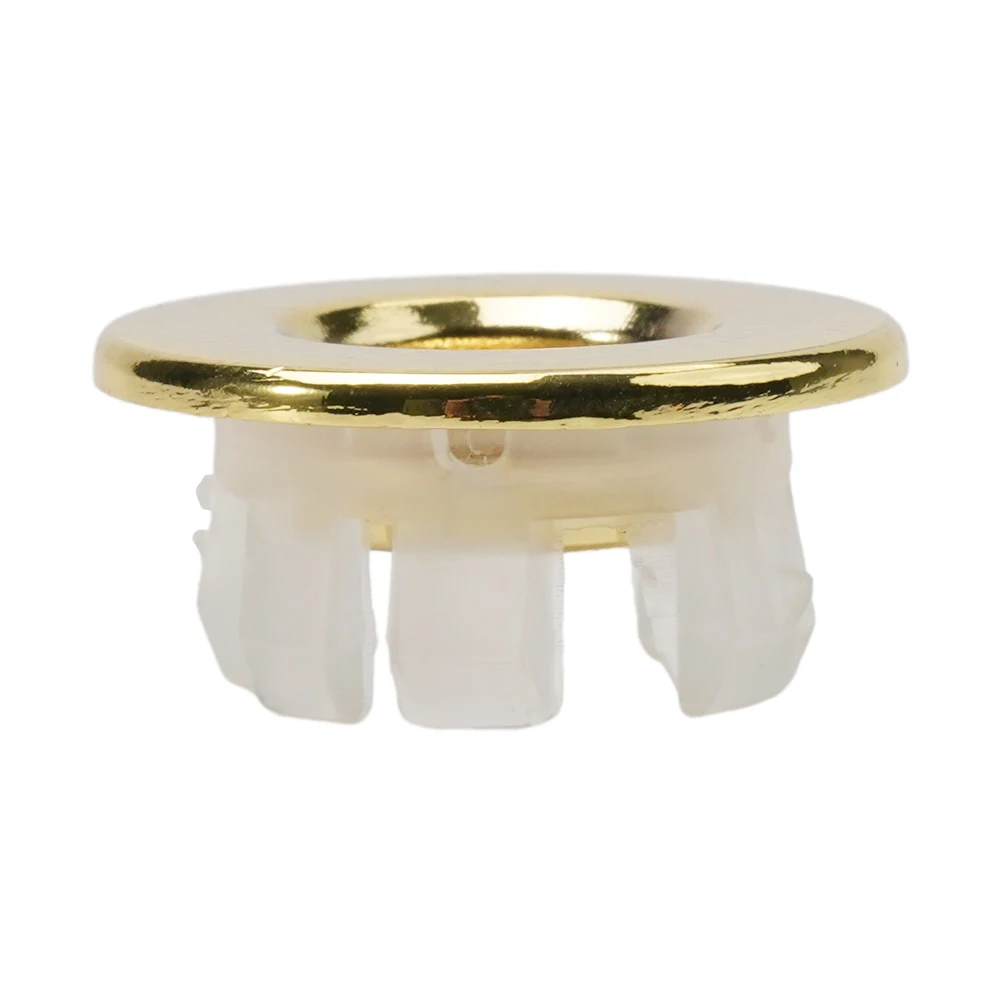 Bathroom Basin Faucet Sink Overflow Cover Brass Six-foot Ring Insert Replacement For 22-24mm Round Overflow Hole Home Drains 2