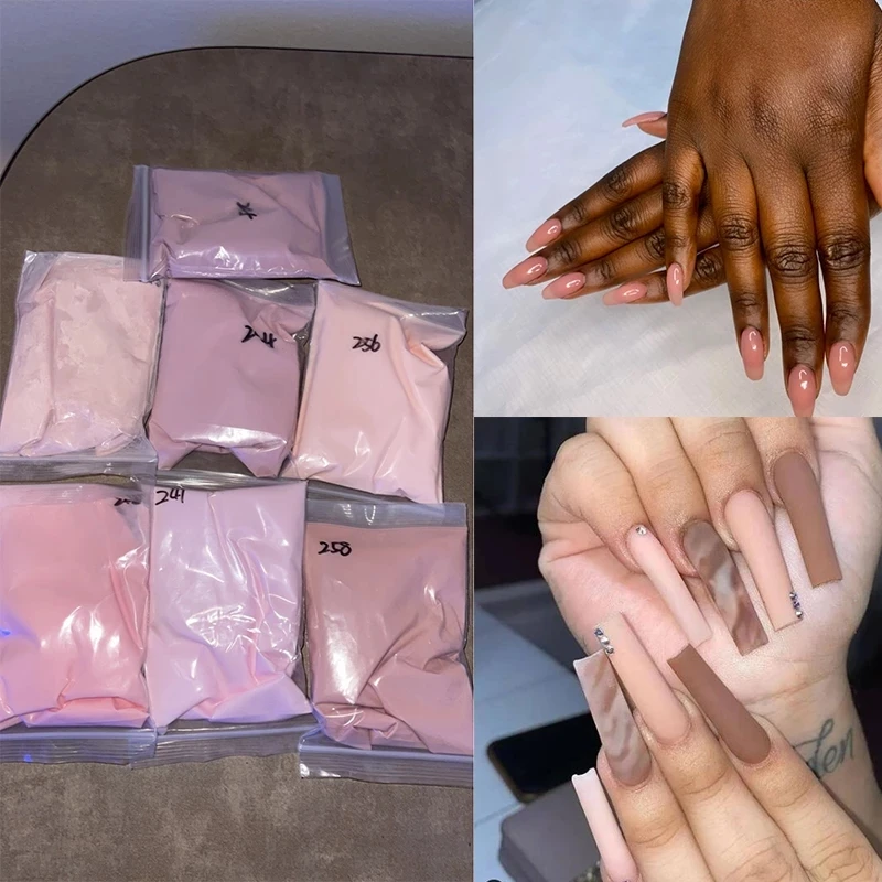 Nude Pink Acrylic Powder 50g Crystal Nail Sculpture Polymer Carving Powder Fast Builder Nail Extended Dipping Pigment Manicure