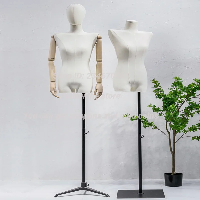 

Full Female Mannequin for Women, Metal Base, Flat Chest, Shoulder, Adjustable Rack, Mannequin for Wedding, Color, No Hand, D402A