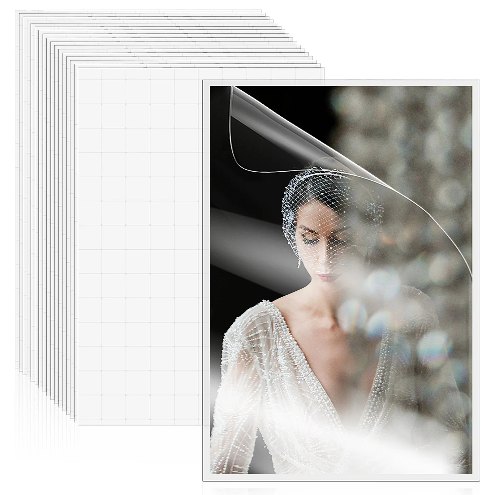 

50 Sheets Cold Laminate Photos from Laminating Pouches For Picture Protective Plastic Films Self Seal Specimen