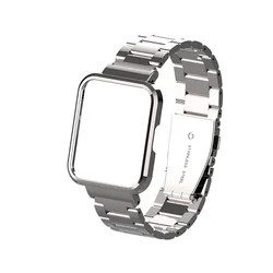 Sleek Stainless Steel Magnetic Loop Bracelet with Protective Shell for POCO Watch (Style 3 silver)