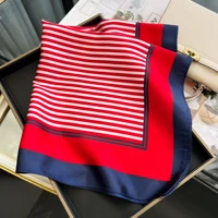 Luxury Silk Hair Square Scarf Women Satin Neck Tie Hand Wrist Foulard Summer Print Shawl Wraps Head Kerchief Hijab Bandana New 3