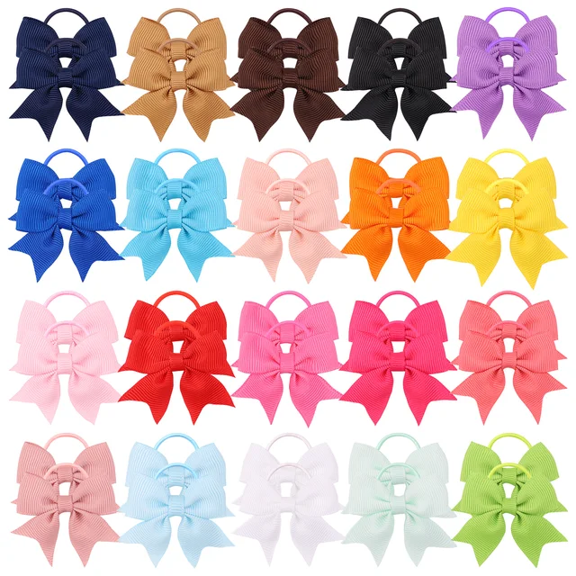 20/40Pieces Babies Tiny 2Inches Hair Bows Rubber Bands Hair Ropes Ponytail Holders for Baby Girls Infant Kids Hair Accessories