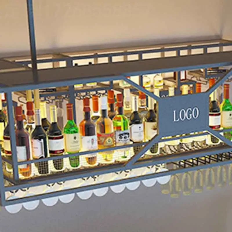 Wall Mounted Shelf Wine Rack Corner Liquor Display Metal Club Bar Cabinet Sets Commercial Armoire Vitre Botellero Home Furniture