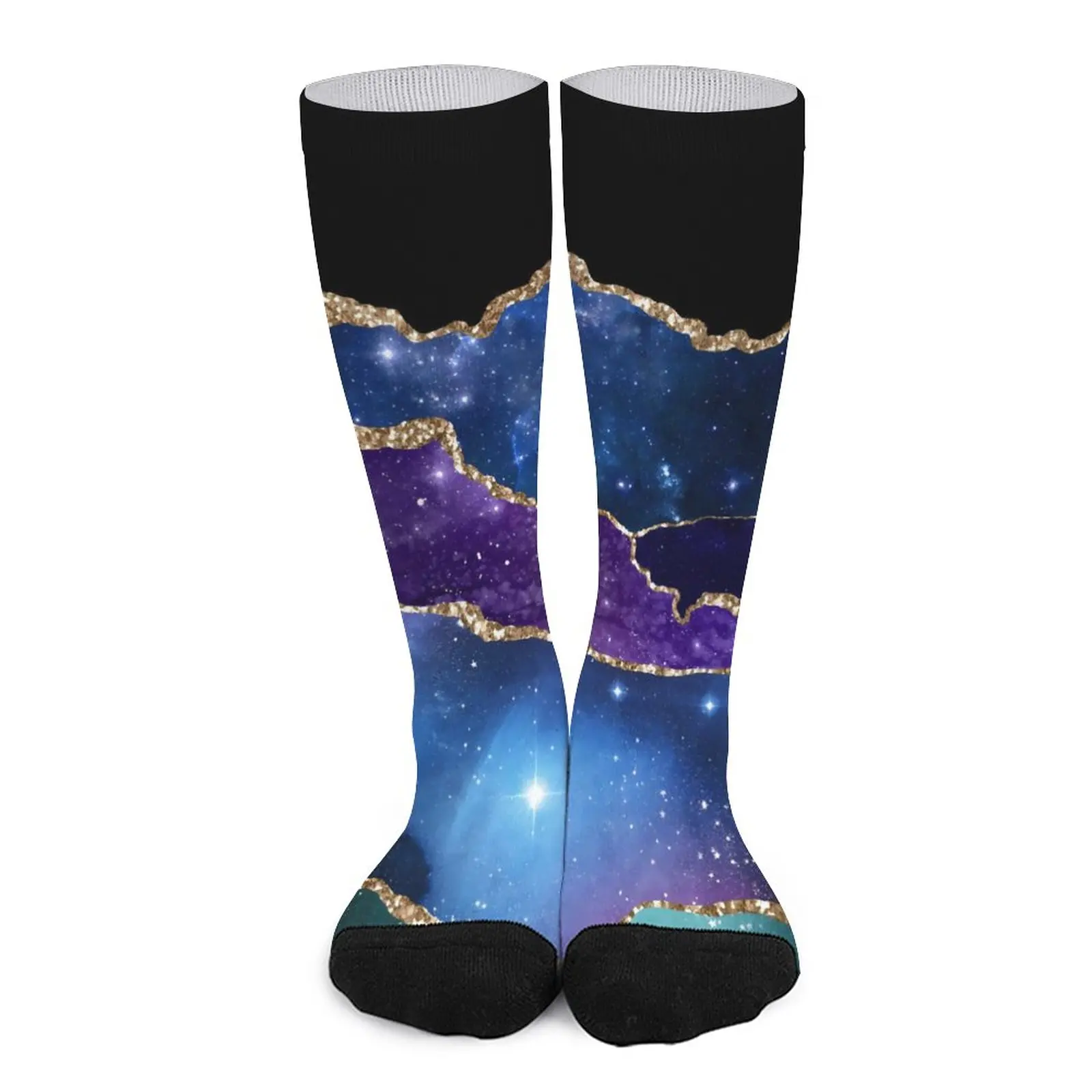 

Marble Space Print Socks Winter Galaxy Sparkly Stockings Funny Female Soft Socks Design Running Sports Anti Slip Socks