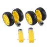 4 Pcs For Arduino Smart Car Robot Plastic Tire Wheel with DC 3-6V Gear Motor 2