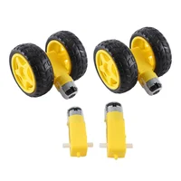 4 Pcs For Arduino Smart Car Robot Plastic Tire Wheel with DC 3-6V Gear Motor 2