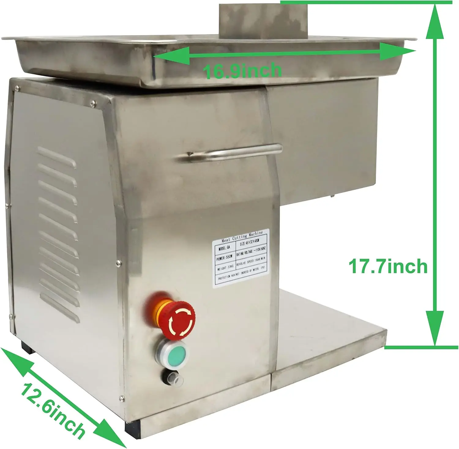Meat Cutting Machine Commercial Electric Slicer Shredded Diced For Steak Beef Pork Meat With Chimney Feed Inlet Qx 5Mm 2