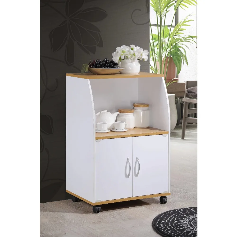 

Mini Microwave Cart, White,kitchen trolley