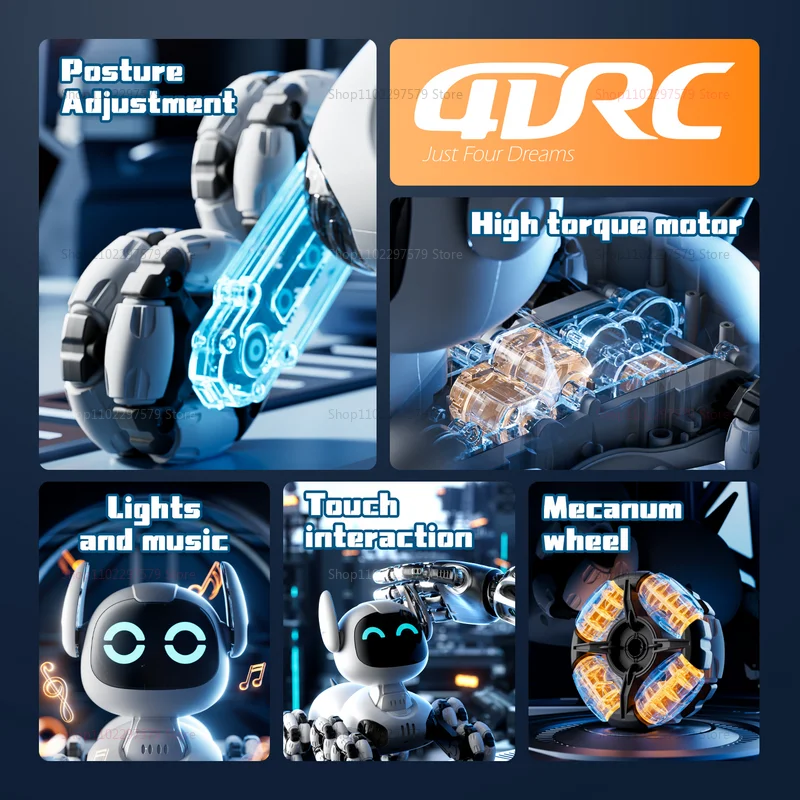 Y9 RC Robot Dog Toy 2.4G Radiocomando 8WD Meccanico Pet Dog Touch-sense Musica Stunt Giocattolo Elettrico per Ragazza Ragazzo Bambini Regalo - immagine 5