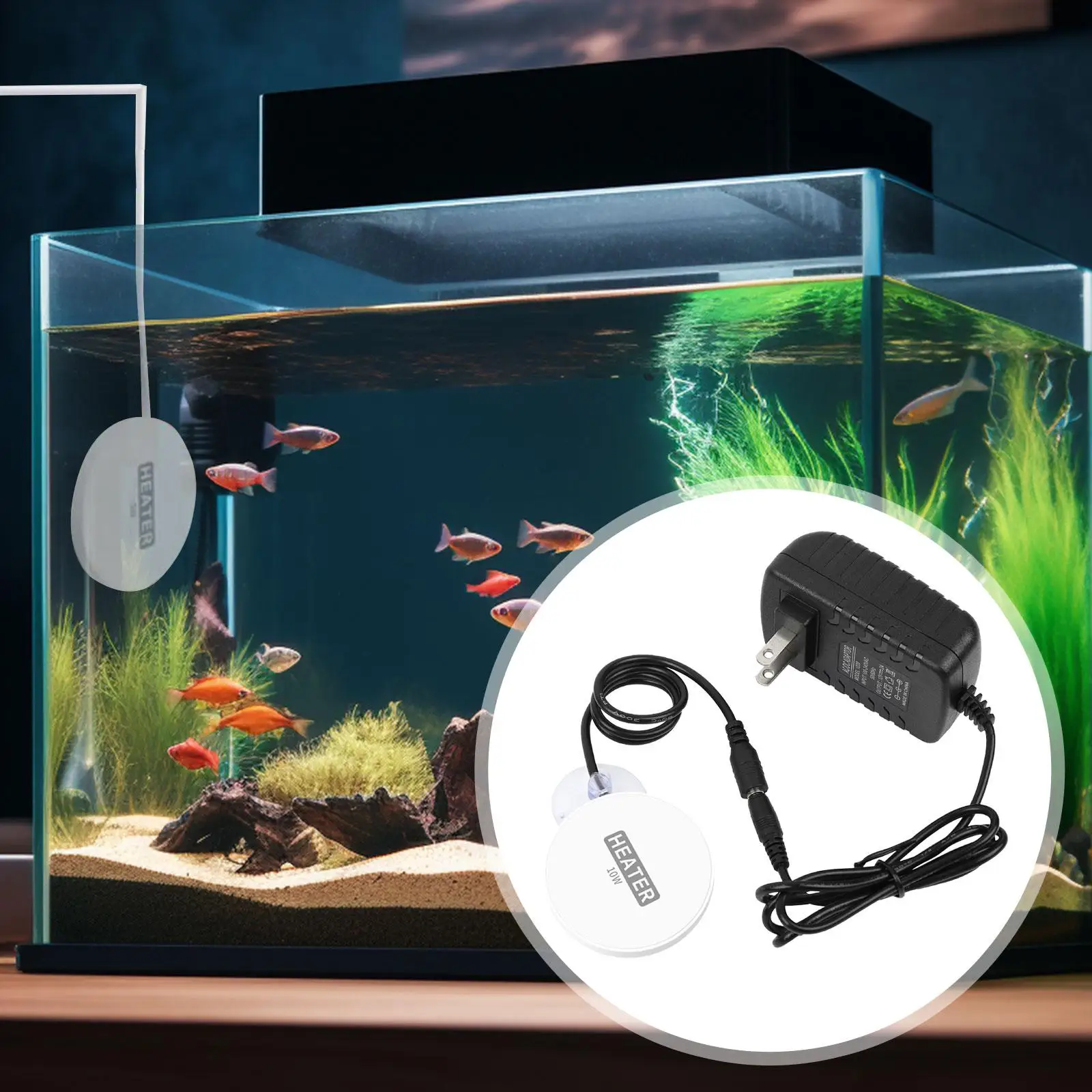 

Aquarium Heater Portable Fish Tank Heating Rod for Low Water Level Terrarium