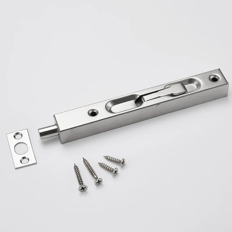 High Quality 6inch Brushed Stainless Steel Dark Pin Box Door Bolts Flush Bolts Security Anti-Theft Door Latches Buckles Hardware