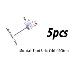 10PC Durable Bicycle Brake and Shift Cable Set for Road and Mountain Bikes (5PC-MTB Front Brake)