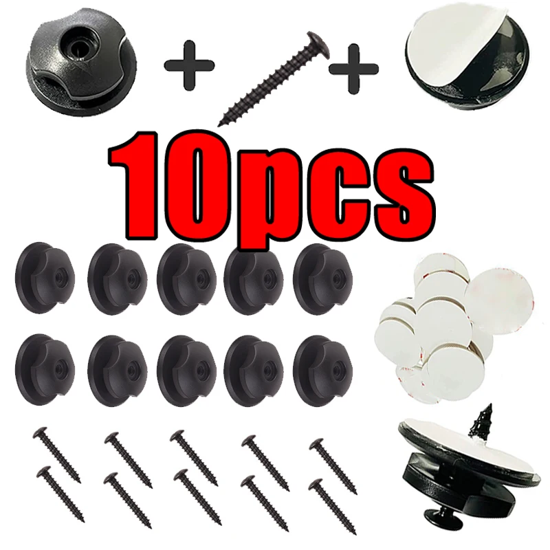 10pcs Car Hook Rear Trunk Storage Net Clip Hook Tie Down Ring Loop Fastener Car Interior Organizers Hooks Accessories