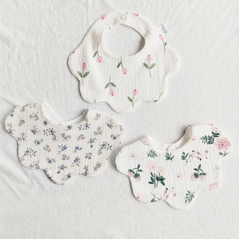 

Baby Bibs 360-Degree Rotating Cotton Soft & Absorbent Baby Bibs Double Sided Bibs for Teething Feeding & Drooling