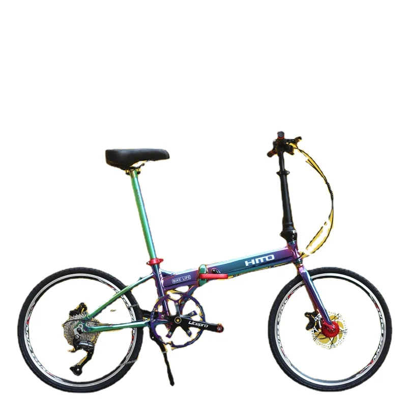 

HITO-Aluminum Alloy Folding Bike, Ultra-Light, Portable, Colorful, 7 Speed, 9 Speed, 20 Inch, Male and Female, Adult Bicycle