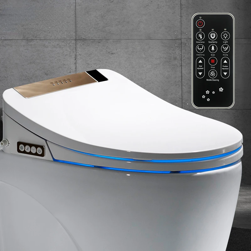 

LCD 3 Color Intelligent Toilet Seat Elongated Electric Bidet Cover Smart Bidet Heating Sits Led Light Wc