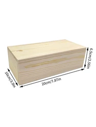 Elegant Pine Wood Sliding Cover Storage Box (Large size)