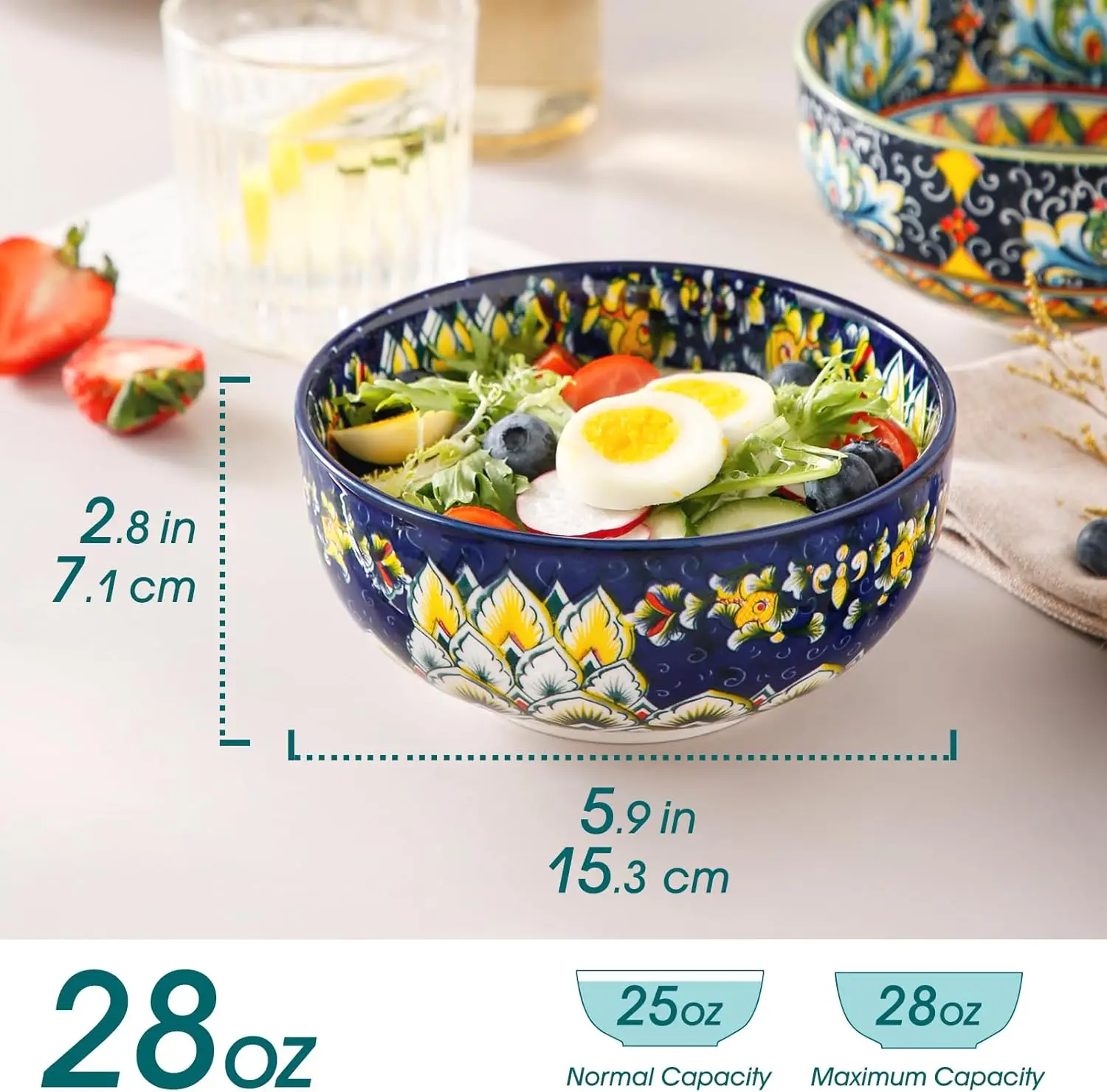 Bohemian Ceramic Soup Bowls image 2