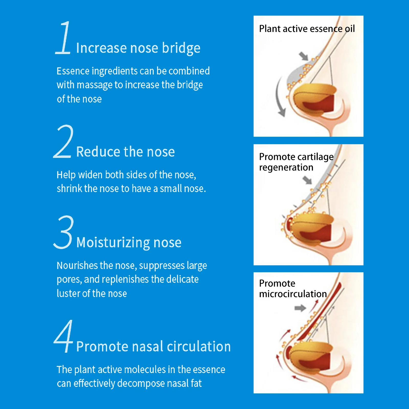 Nose Lifting Essential Oil Lift Up Heighten Rhinoplasty Care Beauty Nose Beautiful Shaping Nosal Bone Remodeling Massage Essence