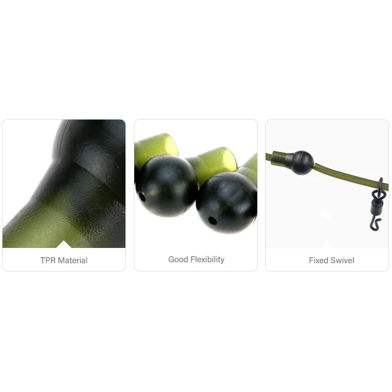 Fishing Accessories 20pcs Round Head Buffer Beads Anti-tangle Sleeves Tail Rubber Tube Terminal Rigs Carp Fishing Tackle