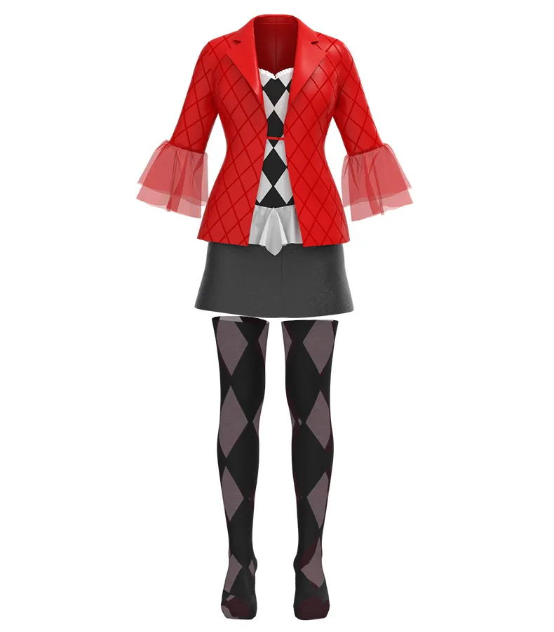 Halloween Joker 2 Movie Cos Costume Ugly Harley Quinn Cosplay Stage Performance Clothes Carnival Party Costume Outfits