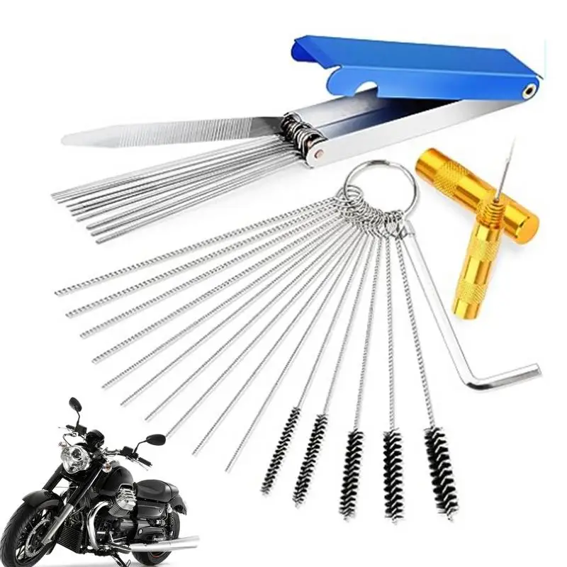 

Carb Jet Cleaning Tool 19pcs Needle And Brush Cleaning Tool Set Kit Durable Torch Tip Cleaner Practical Tip Cleaner For