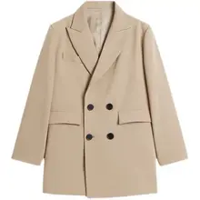  Blazers Women S-3XL Double Breasted Elegant Spring Temperaments Vintage High Street Classic Feminine Outwear All-match Daily Ins 