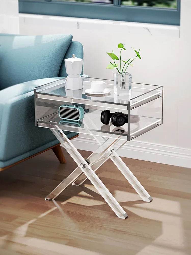 Furniture Acrylic Nightstands,Transparent Bedside Cabinets,Shelves,Bedroom Night Stands,Creative Living Room Sofa Coffee Tables