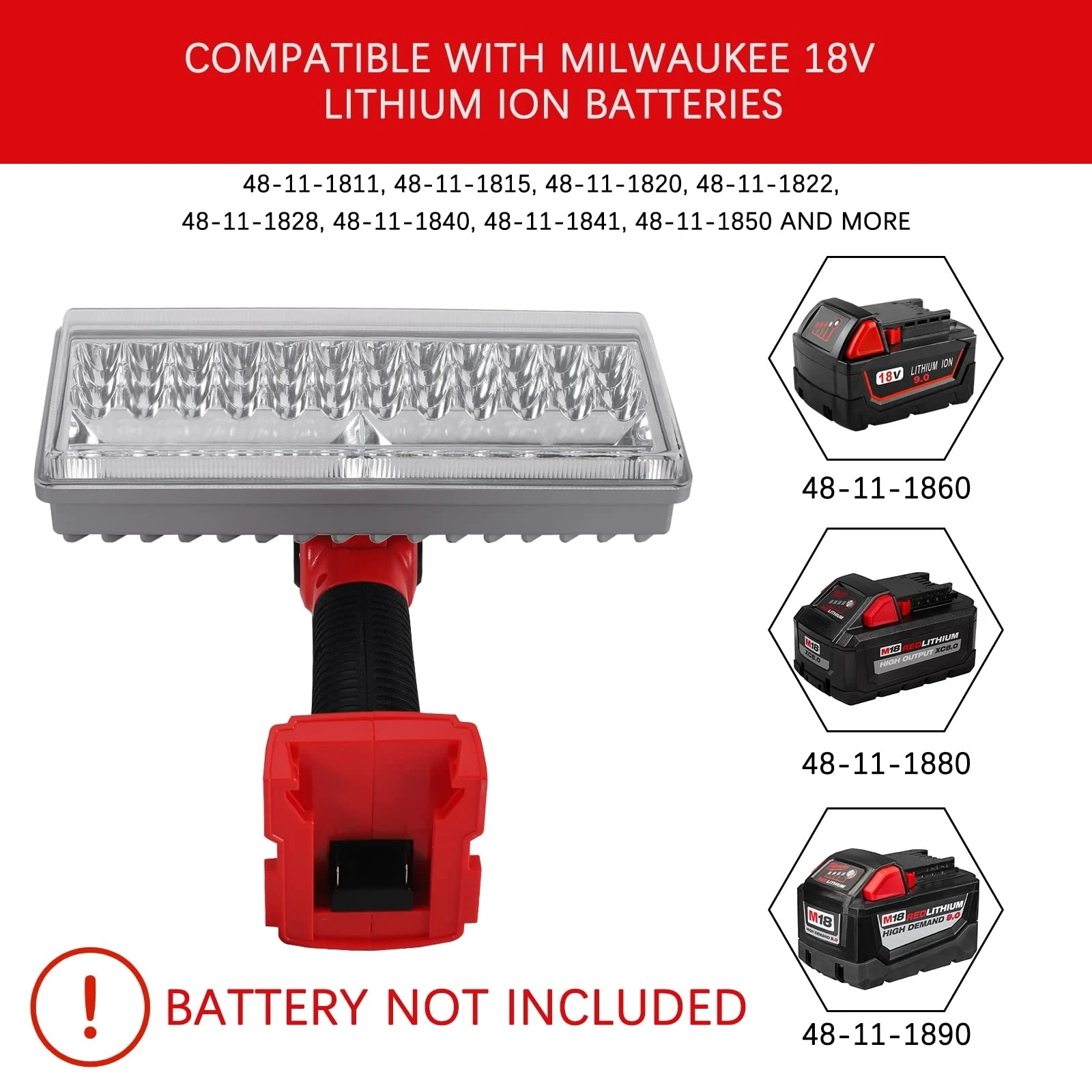 4200LM LED Work Light Compatible with Milwaukee 18v Battery Portable Floodlight
