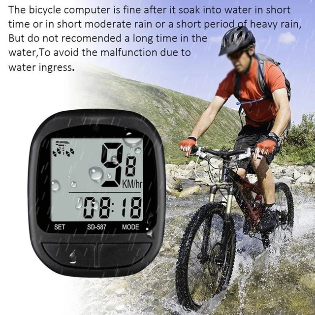 Velocímetro Bigital impermeable para bicicleta, odómetro con  retroiluminación, cronómetro, contador de velocidad, tabla de código, color