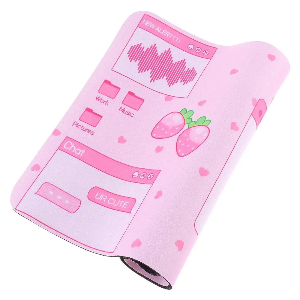 

Office Gaming Pink Large Non-Slip Mouse Pad Desk Pad Strawberry Mice Mat