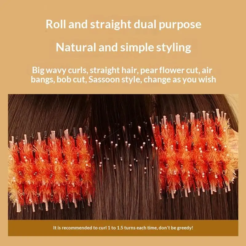 Pettine per lo styling dei capelli, spazzola rotonda per capelli medio-lunghi, massaggio del cuoio capelluto, districante, comoda impugnatura, forniture per salone - immagine 4