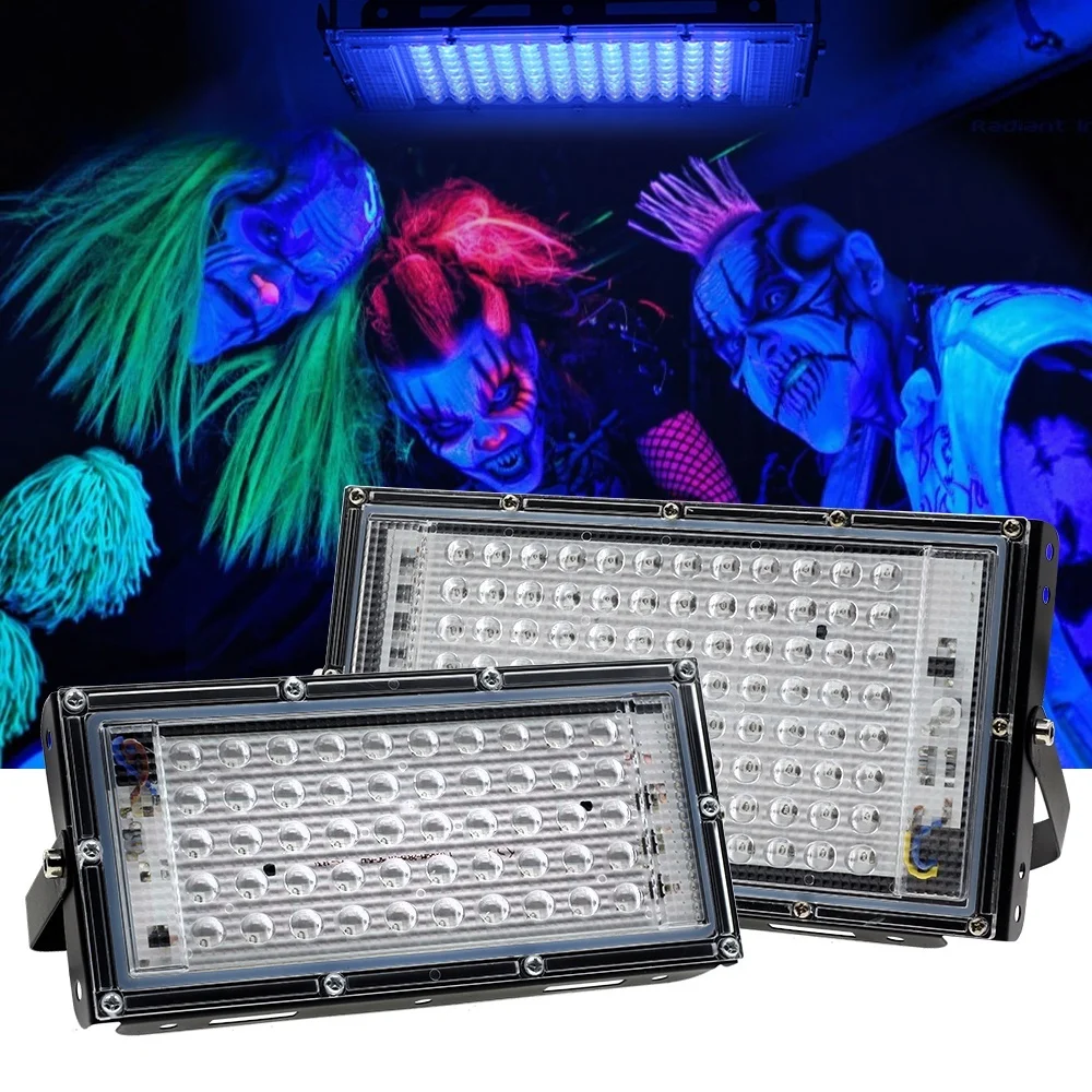 395nm LED UV Floodlight Ultraviolet Fluorescent Stage Lamp With EU Plug Party Blacklight led stage light effect 18x3w ultraviolet color flat par dmx512 dj disco lamp ktv bar party backlight beam projector spotlight