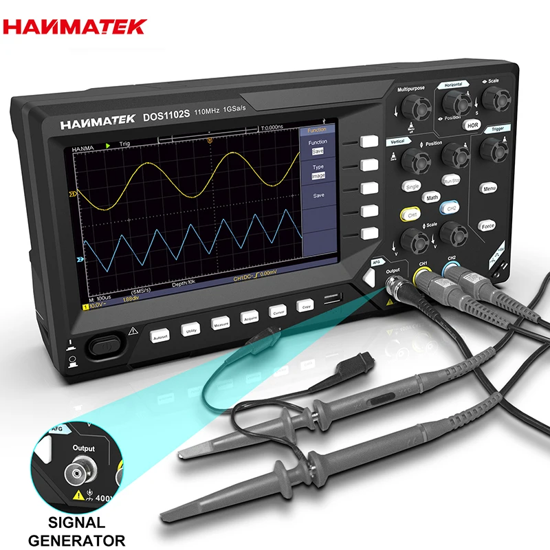 Hanmatek 2 in 1 Digital Oscilloscope With Signal Generator 2